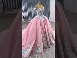 Puffy 15 16 Pink Quinceanera Dresses with Off the Shoulder