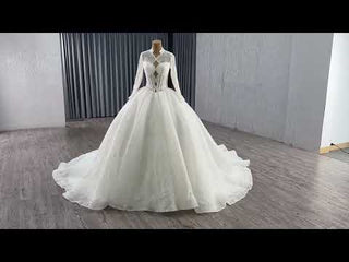 Unique Ball Gown Queen Ann Sparkly Wedding Dress with Multi Keyhole