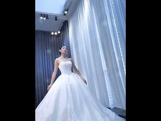 Puffy Skirt Ball Gown Wedding Dress Strapless Corset Bridal Gown