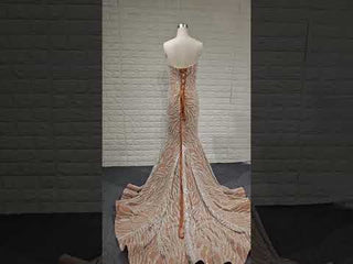 Elegant Women V Neck Sequin Maxi Evening Dress with Sparkly