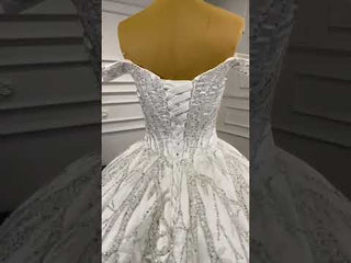 High-end Beading Sequins Puffy Wedding Dress Ball Gown Bridal Gown