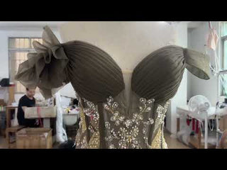 Olive Green Off Shoulder Quinceanera Dress Robes De Soirée Vestidos De 15 Anos