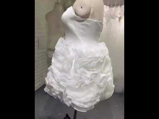 Strapless Plus Size Short Curve Wedding Dresses with Ruffled Skirt