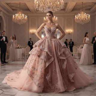 Princess Ball Dress with Appliques & Layered Skirt Sweet 15 Quinceañera Dress - Rosymae