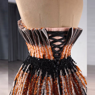 Princess Formal Gown Gorgeous Black Handmade Sequins Prom Dress - Rosymae