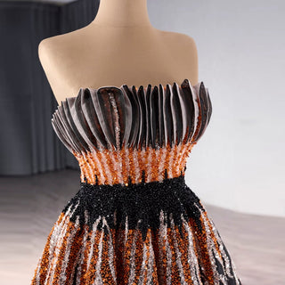 Princess Formal Gown Gorgeous Black Handmade Sequins Prom Dress - Rosymae