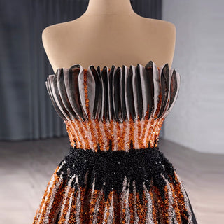 Princess Formal Gown Gorgeous Black Handmade Sequins Prom Dress - Rosymae