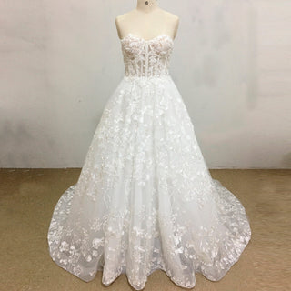 Princess Lace Overlay Ball Gown Wedding Dress with Sweetheart - Rosymae
