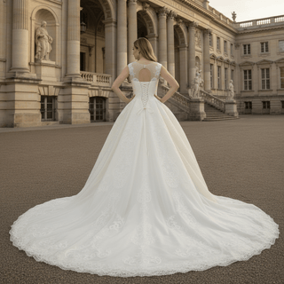 Princess Lace Sweetheart Neckline Ballgown Wedding Dress - Rosymae