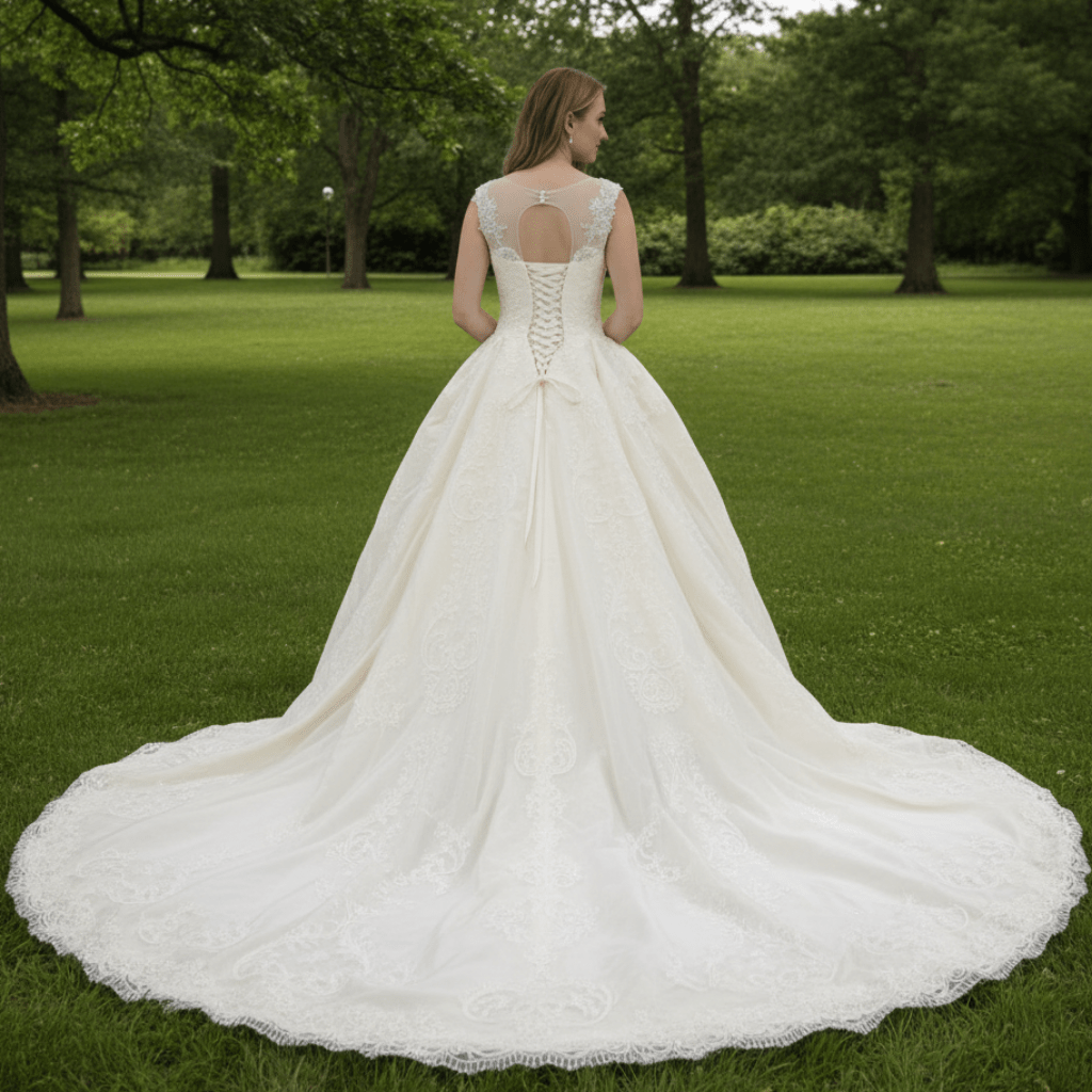 Princess Lace Sweetheart Neckline Ballgown Wedding Dress - Rosymae
