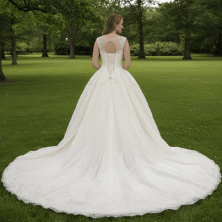 Princess Lace Sweetheart Neckline Ballgown Wedding Dress - Rosymae