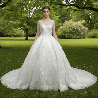 Princess Lace Sweetheart Neckline Ballgown Wedding Dress - Rosymae