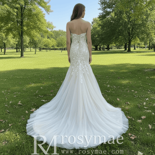 Princess Off the Shoulder Tulle Lace Wedding Dress - Rosymae