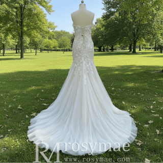 Princess Off the Shoulder Tulle Lace Wedding Dress - Rosymae