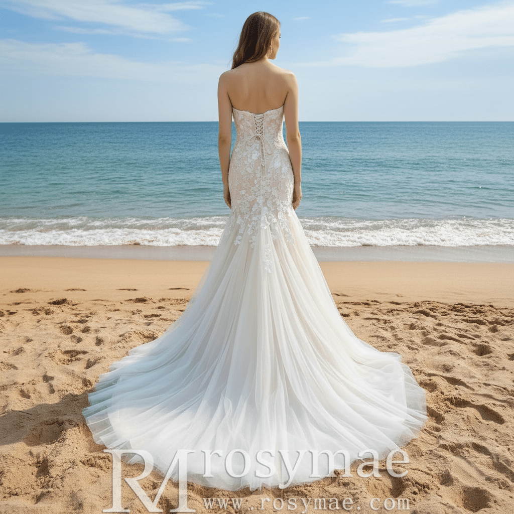 Princess Off the Shoulder Tulle Lace Wedding Dress - Rosymae
