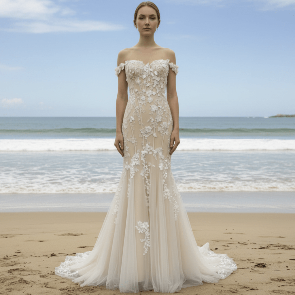 Princess Sweetheart Fit and Flare Wedding Dress with Wide Strap - Rosymae