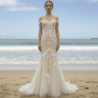 Princess Sweetheart Fit and Flare Wedding Dress with Wide Strap - Rosymae