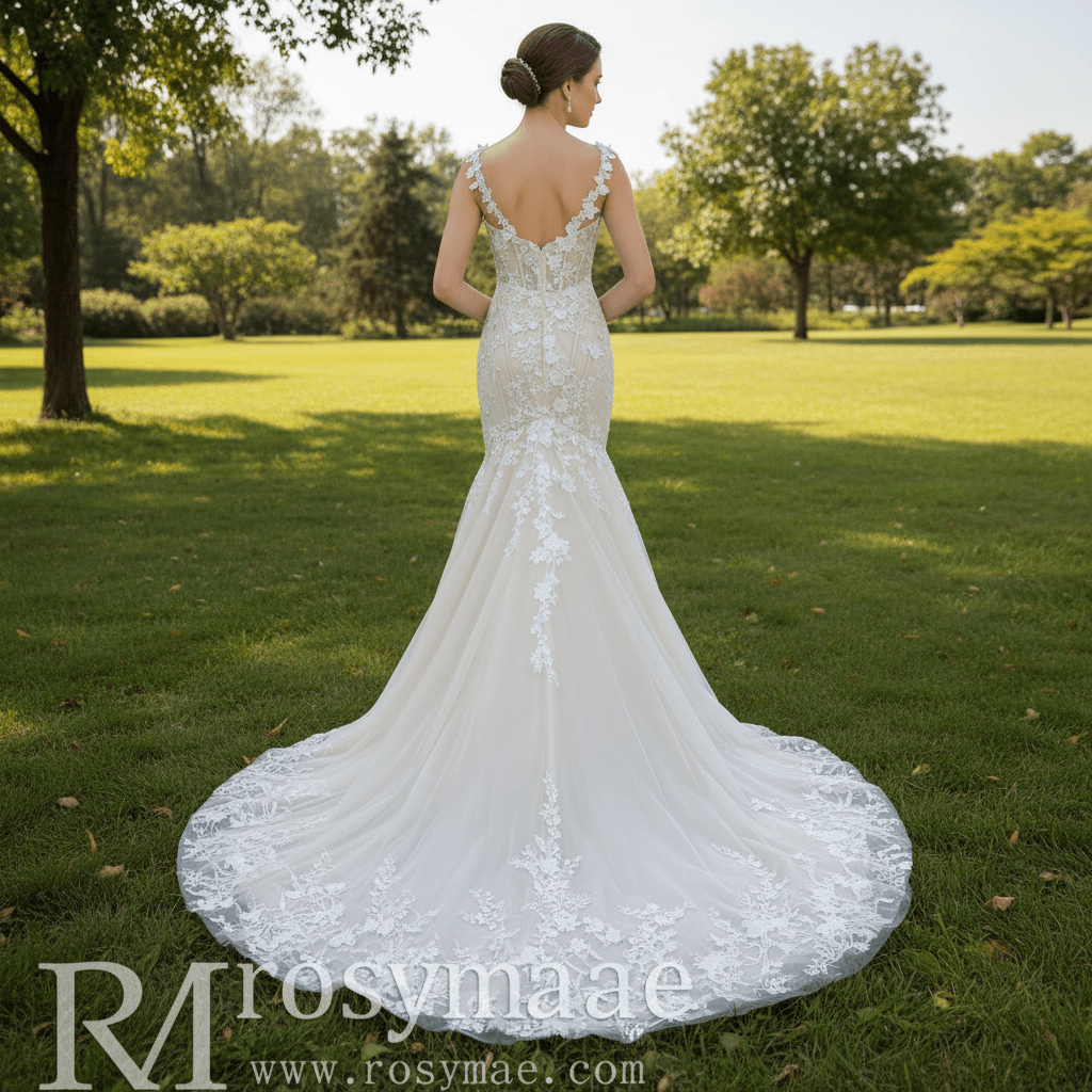 Princess Sweetheart Fit and Flare Wedding Dress with Wide Strap - Rosymae