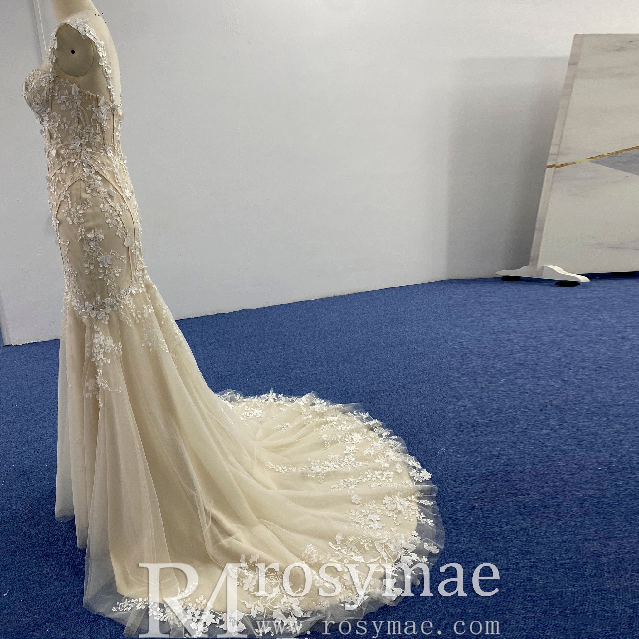 Princess Sweetheart Fit and Flare Wedding Dress with Wide Strap - Rosymae