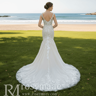 Princess Sweetheart Fit and Flare Wedding Dress with Wide Strap - Rosymae