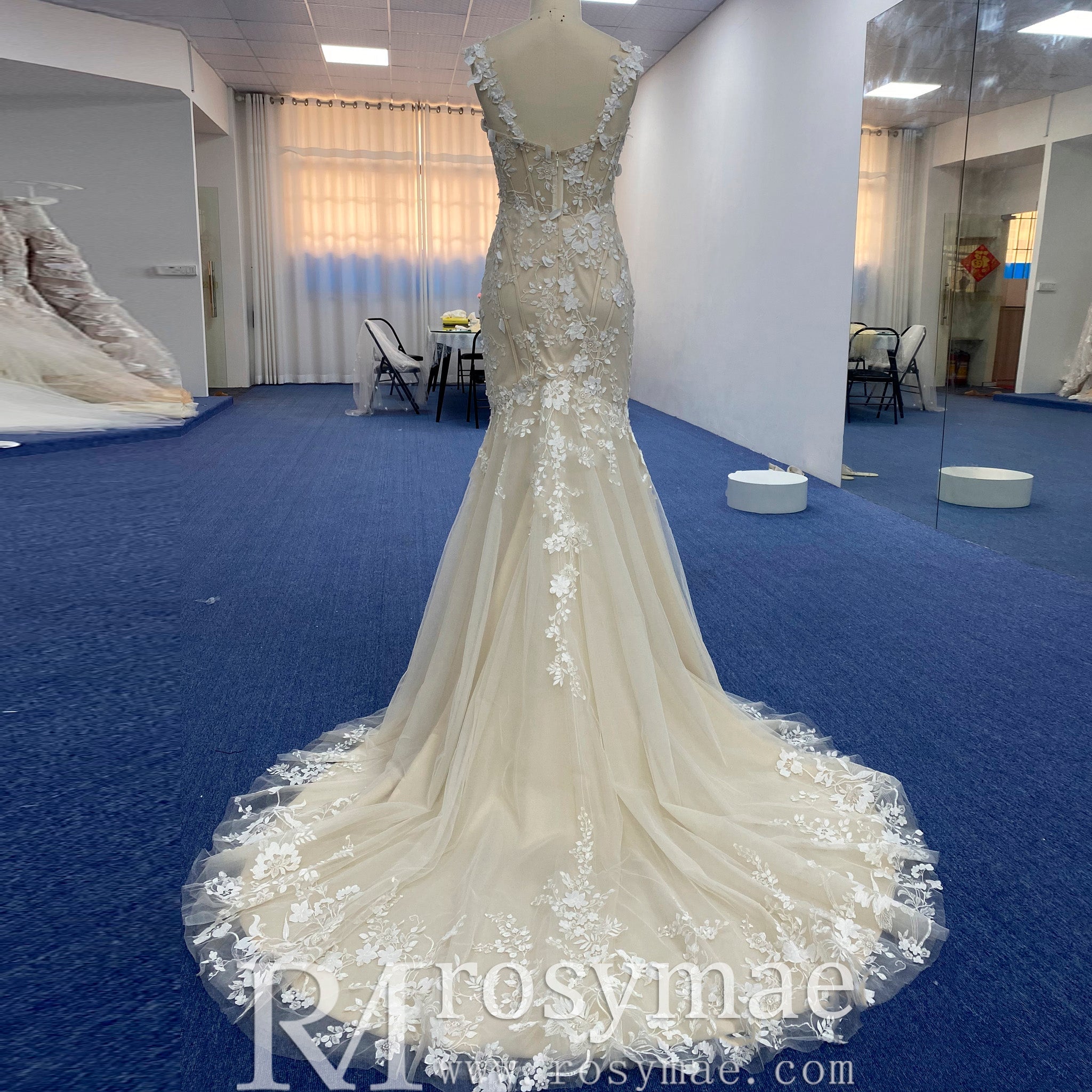 Princess Sweetheart Fit and Flare Wedding Dress with Wide Strap - Rosymae