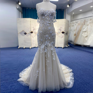 Princess Sweetheart Mermaid Wedding Dress with Off the Shoulder - Rosymae