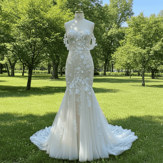 Princess Sweetheart Mermaid Wedding Dress with Off the Shoulder - Rosymae