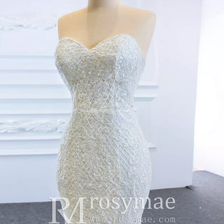 Princess Vneck Trumpet Lace Wedding Dress with Detachable Train - Rosymae