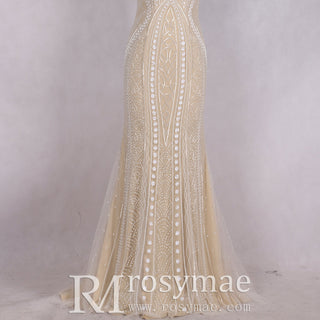 Prom Party Gown Luxurious MermaidV Neck Evening Dresses - Rosymae