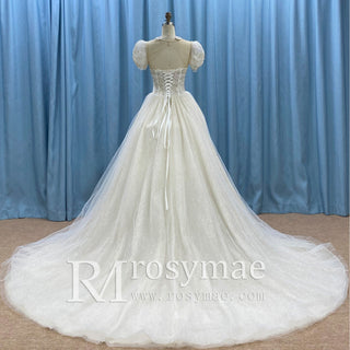 Trendy Design A-line Tulle Lace Wedding Dress with Detachable Top