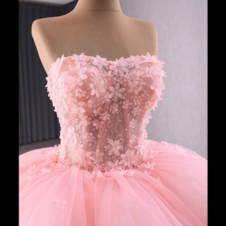 Puffy Skirt Ball Gown Pink Quinceanera Dress for Special Occasion - Rosymae