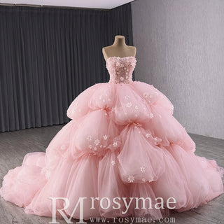 Puffy Skirt Ball Gown Pink Quinceanera Dress for Special Occasion - Rosymae