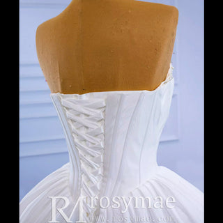 Puffy Skirt Ball Gown Wedding Dress Strapless Corset Bridal Gown - Rosymae