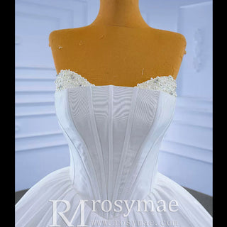 Puffy Skirt Ball Gown Wedding Dress Strapless Corset Bridal Gown - Rosymae