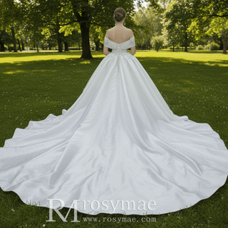 Puffy Wedding Dresses & Big Poofy Gowns with Off the Shoulder - Rosymae