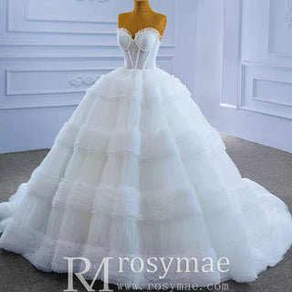 Quinceanera Celebrity Dress Tulle Sweet 16 Ball Gown Wedding Dress - Rosymae