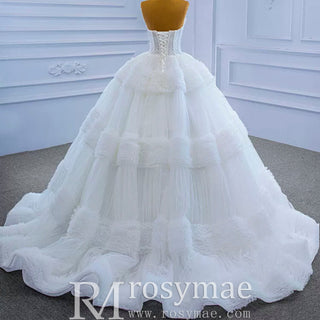Quinceanera Celebrity Dress Tulle Sweet 16 Ball Gown Wedding Dress - Rosymae