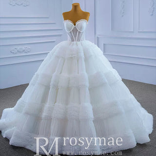 Quinceanera Celebrity Dress Tulle Sweet 16 Ball Gown Wedding Dress - Rosymae