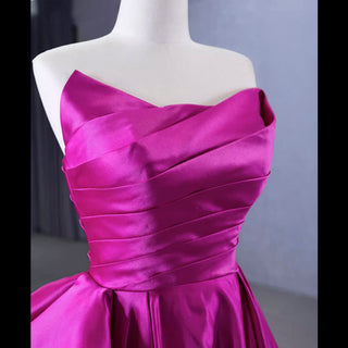Quinceanera Gown Ruffle Long Evening Party Dress with Asymmetrical Neck - Rosymae