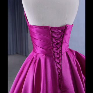 Quinceanera Gown Ruffle Long Evening Party Dress with Asymmetrical Neck - Rosymae