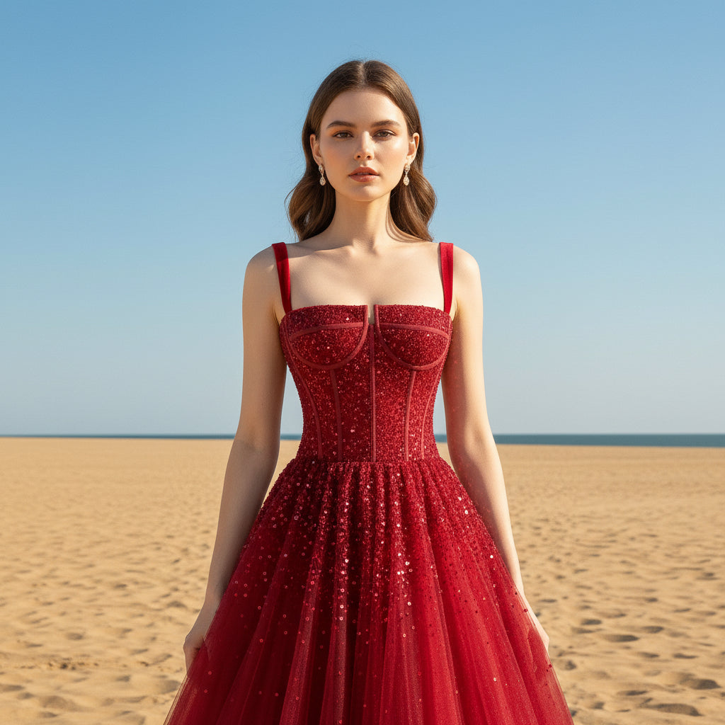 Red Classic Formal Evening Dresses Party Gowns with Strappy Rosymae Red Classic Formal Evening Dresses Party Gowns with Strappy Rosymae