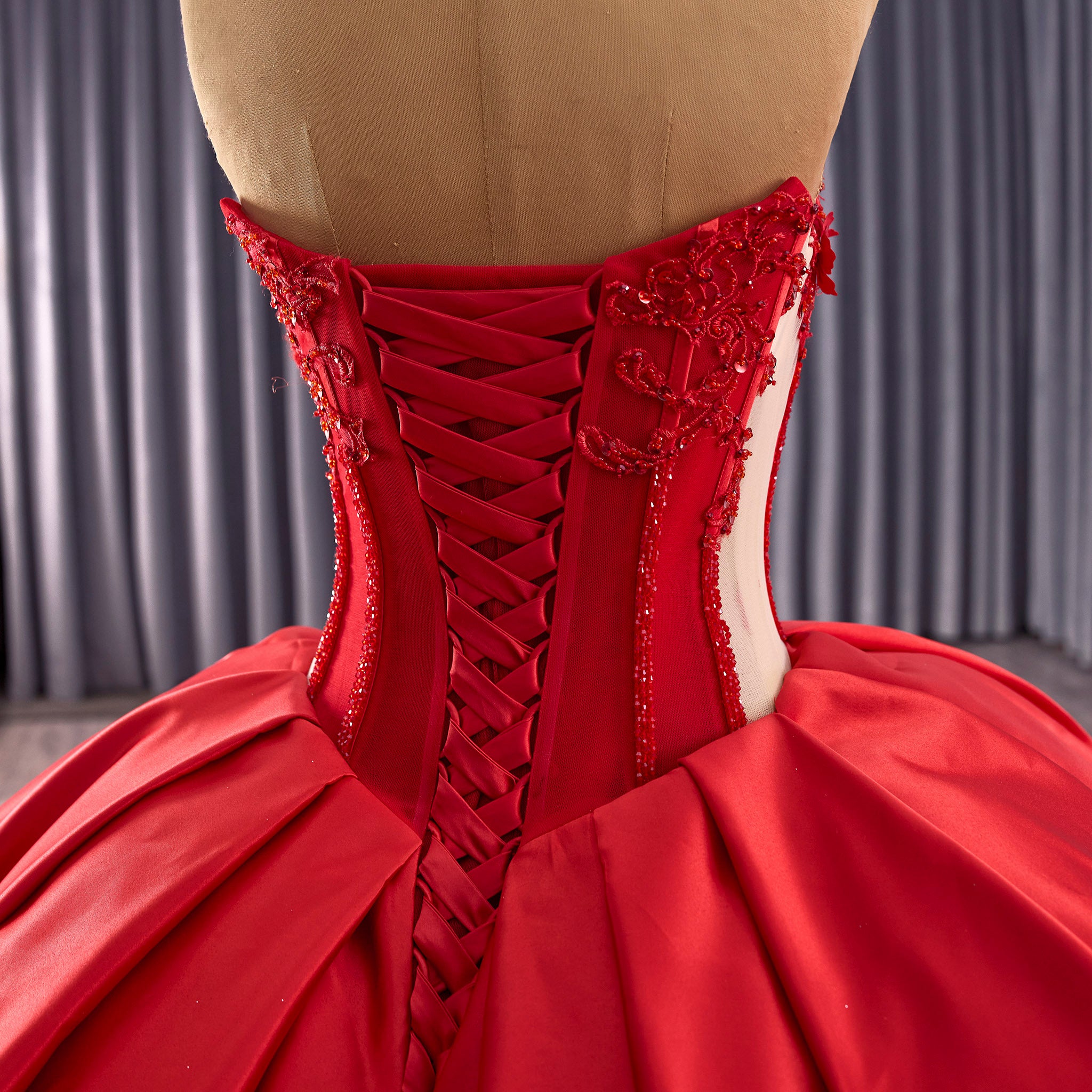 Elegant Beautiful Unique Puffy Red Wedding Dresses with V-Neck Bright Red / 14 Elegant Beautiful Unique Puffy Red Wedding Dresses with V-Neck Bright Red / 14