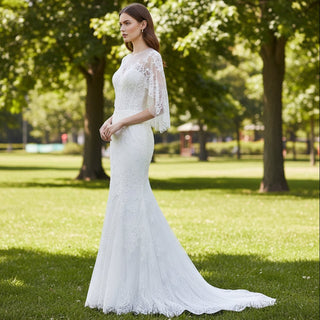 Romantic Bohemian Lace Wedding Dresses with Long Sleeve - Rosymae