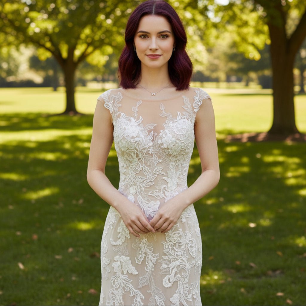 Romantic Fit and Flare Wedding Dress with Sleeves - Rosymae