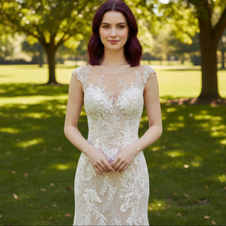 Romantic Fit and Flare Wedding Dress with Sleeves - Rosymae