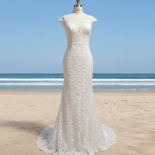 Romantic Floral Lace Mermaid Wedding Dresses for Elegant & Fitted Bride - Rosymae