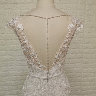 Romantic Floral Lace Mermaid Wedding Dresses for Elegant & Fitted Bride - Rosymae