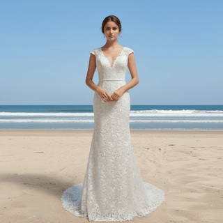 Romantic Floral Lace Mermaid Wedding Dresses for Elegant & Fitted Bride - Rosymae
