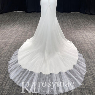 Romantic Mermaid Spaghetti Straps Sweep Train Lace Wedding Dresses - Rosymae