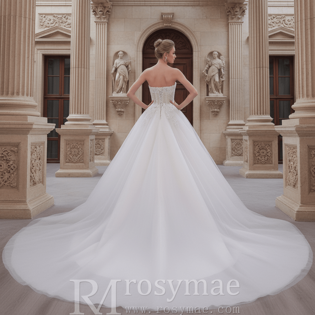 Romantic Strapless Ballgown Wedding Dress Chic and Stunning - Rosymae